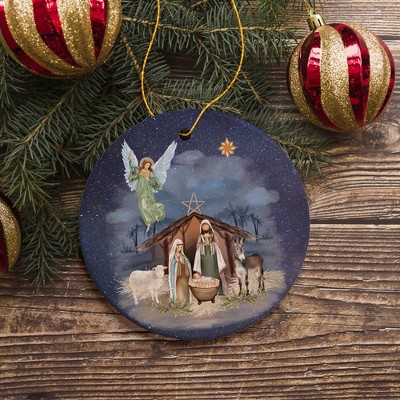 3-Inch Porcelain Nativity Scene Christmas Ornament