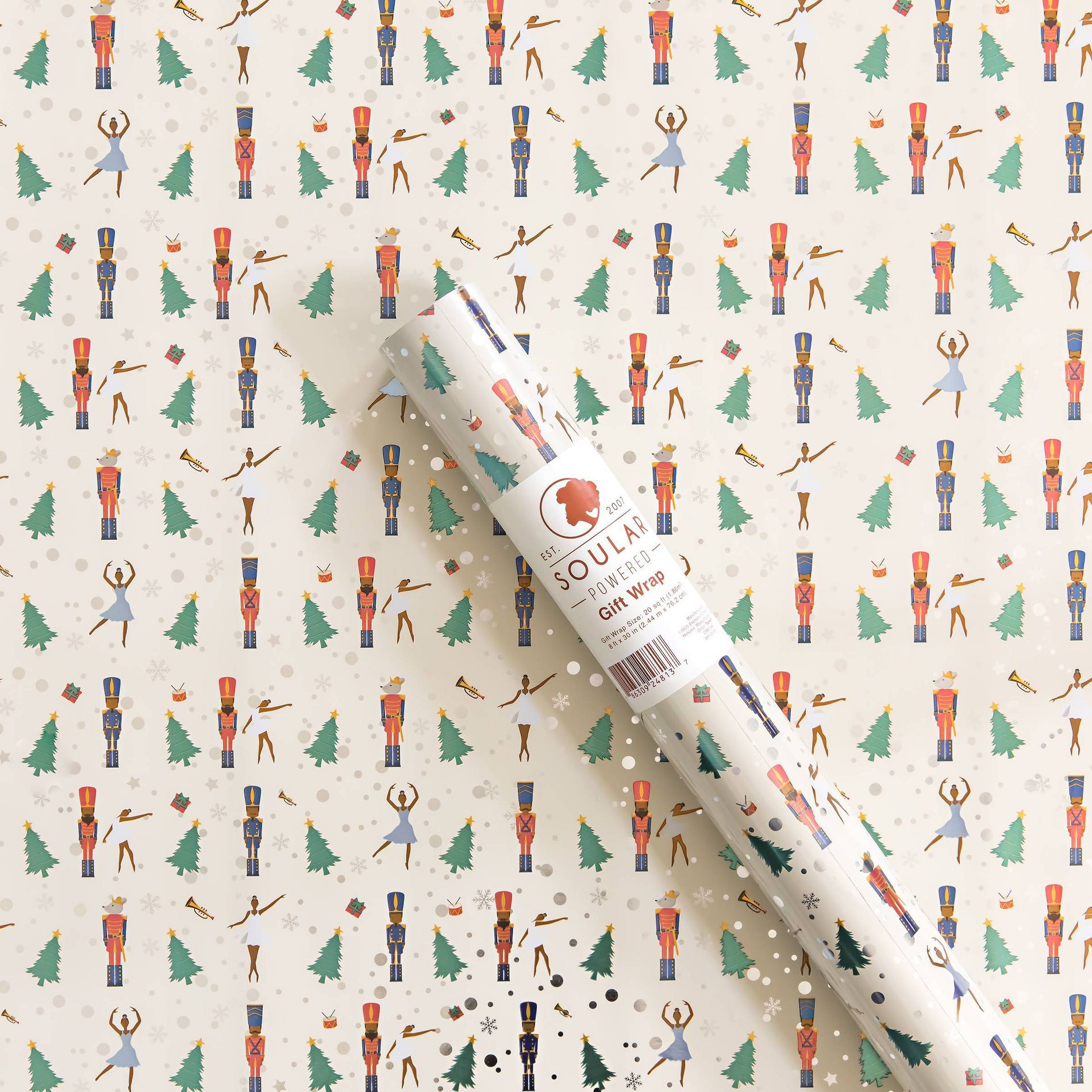 Soular Powered Single Roll Gift Wrap Nutcrackers