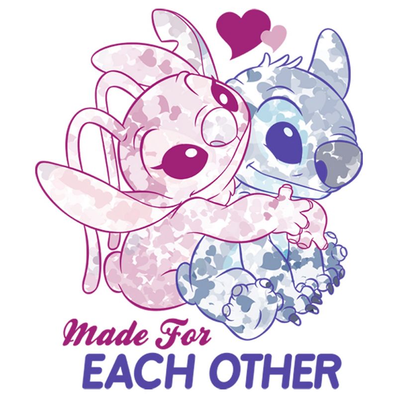Girl's Lilo & Stitch Valentine's Day Made For Each Other T-Shirt, 2 of 5