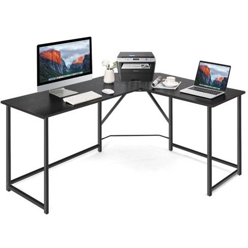 Costway L-shaped Reversible Computer Desk 2-person Long Table W/monitor  Stand : Target