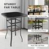 31.5" Outdoor Patio Bar Table with Tempered Glass Top, Square High Top Pub Table All Weather Metal Frame for Balcony, Backyard, Poolside, Garden - 4 of 4