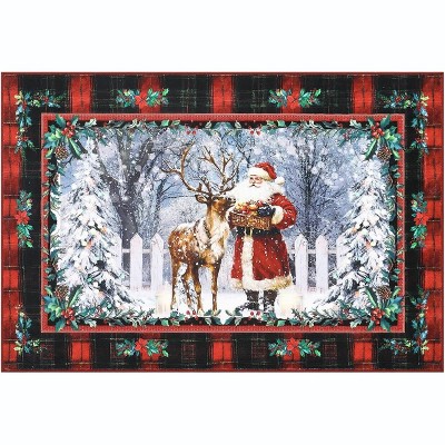 GustoWave Christmas Santa Claus Area Rugs and Floor Mats for Living Room Bedroom Office Holiday Decor