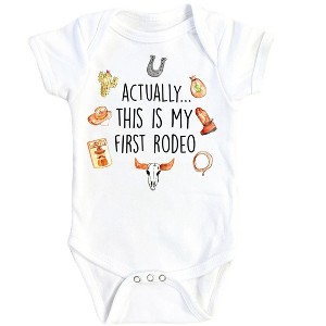 First Rodeo 1 - Baby Boy Girl Clothes Infant Onesie® Funny Cute Newborn GS1 - 1 of 1