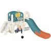Kids Slide Playset Structure, Freestanding Castle Climbing Crawling Playhouse with Slide, Toy Storage Organizer for Kids Climbers Playground - 4 of 4
