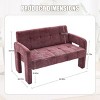 Nordic Modern Chenille Upholstered Accent Chair, 2-Seater Sofa with Plush Cushion, Armrests Chair for Living Room or Bedroom-Koiai - 3 of 4