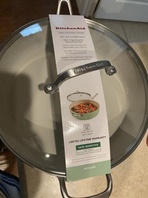 KitchenAid Hard Anodized 5qt Nonstick Ceramic Saute Pan with Lid - Pistachio