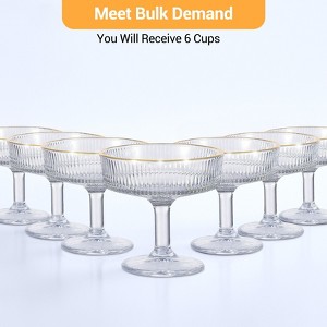 6 Glass Martini Glasses - 7oz Martini Glasses, Custom Martini Glasses, Gold Rim Martini Glasses, Elegant Martini Glasses, and Party Glassware - 1 of 4