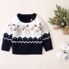 MyKids-Usa Baby Cartoon Christmas Deer Pattern Shoulder Button Design Knitted Pullover Sweater - 2 of 4