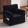 KWPZQEB 33" Oversized Swivel Lounge Chair, Corduroy Armchair with Upholstered&Pocket, Modern Comfy Single Sofa Chair for Living Room, Apartment - 2 of 4