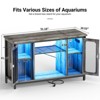 Aheaplus 55-75 Gallon Reversible Fish Tank Stand with Storage Cabinet, Metal Aquarium Stand with Power Outlet & LED Light - 2 of 4