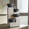 John Timberland Four Cup Rustic Zen Small Cascading Cups Indoor Tabletop Water Fountain with LED Light 11" for Table Office Desk Home Bedroom House - 2 of 4