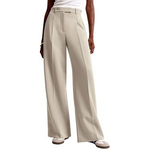BLUEMING Women’s Elevated High-Waist Trousers Fluid Wide-Leg Silhouette with Flowy Trousers with Drape Professional Office Pants - 1 of 4
