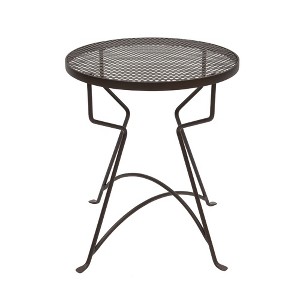 18.5"Hx16"W Round Roman Bronze Wrought Iron Capri Plant Stand Powder Coated - ACHLA Designs: Multi-Use, Perforated Top, Indoor/Outdoor - 1 of 4