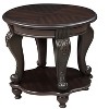 NicBex 22 Inch Round Side Table Retro Wooden End Table with Storage Shelf and 4 Legs for Living Room, Bedroom - 4 of 4