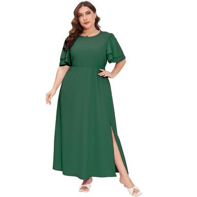 slim fit dress slacks Ruffle Long Sleeve Crepe Dress in Black main image 0