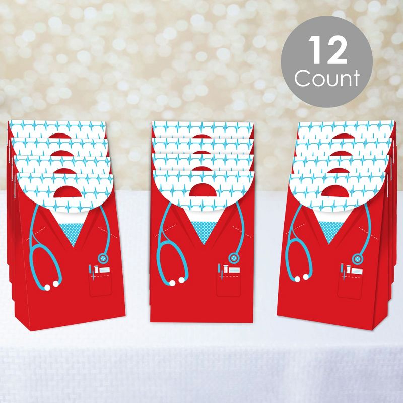 Big Dot of Happiness Nurse Graduation - Medical Nursing Graduation Gift Favor Bags - Party Goodie Boxes - Set of 12, 3 of 9