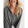 Womens Trendy Cropped Tops Boxy Raw Hem Hooded Sweatshirts V Neck Reverse Seam Hoodie Fall Athleisure Lightweight Crop Tops Gym Jogging Outfits - 3 of 4