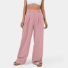 Coolmee Women Casual High Waisted Straight-Leg Cotton Wide Leg Pants Flowy Business Work Loose Pants With Pockets - 2 of 4