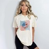Simply Sage Market Women's Checkered Patriotic Smiley Face Short Sleeve Garment Dyed Tee - 2 of 2