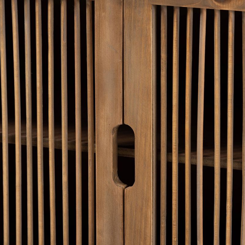 Clement 2 Door Wood Spindle Accent Storage Cabinet Brown - Baxton Studio, 6 of 10