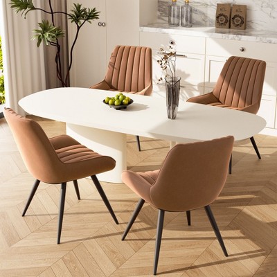PAGED Modern Dining Chairs, Upholstered Living Room Chairs, Comfortable Side Chairs with Metal Legs and Thick Cushion for Kitchen