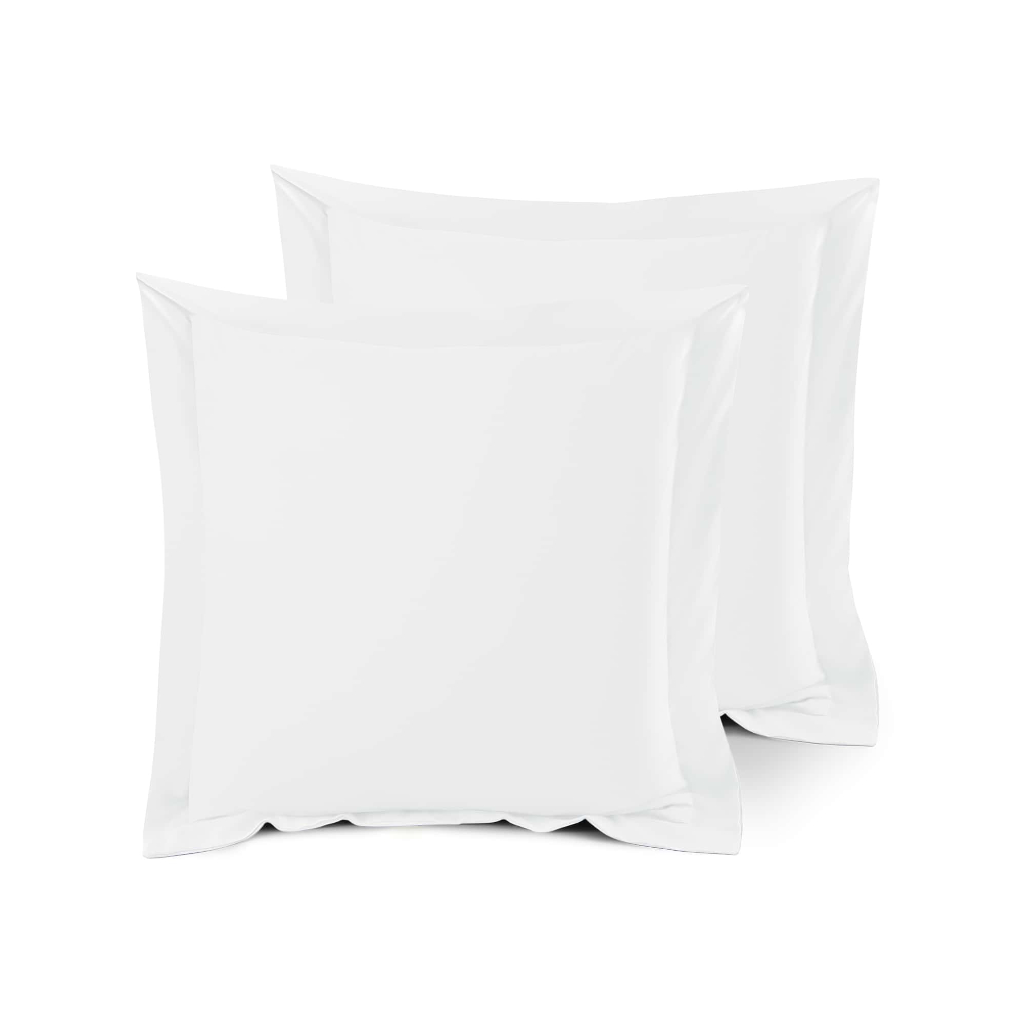 Nestl Soft Pillow Shams Set of 2, Double Brushed Microfiber Pillow Covers, Premium Pillow Shams With 1.5” Flange, Euro - White