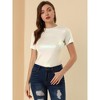 Allegra K Women's Party Metallic Short Sleeve Textured Shiny T-shirts - 3 of 4