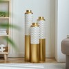 Racxily 3-Piece Floor Vase Set, Glazed Metal & Artificial Vine Design for Home Decor - 2 of 4