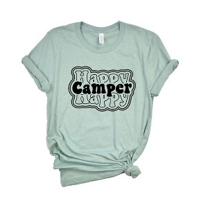Simply Sage Market Women's Happy Camper Stacked Short Sleeve Graphic Tee - 1 of 4
