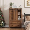 Whizmax 48" Farmhouse Dresser - 5-Drawer Wood Chest with Sliding Barn Door & Adjustable Shelf, Storage Organizer for Bedroom - 2 of 4