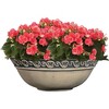 Classic Home and Garden Indoor/Outdoor Round Corinthian Resin Flower Pot Planter Bowl, Gray, 12" - 2 of 4