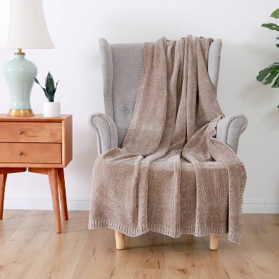 brown chenille throw blanket