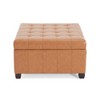 Ridstar 31 in. W Contemporary Square Storage Ottoman with Birch Legs For Entryway & Living Room-Light Brown - 2 of 4