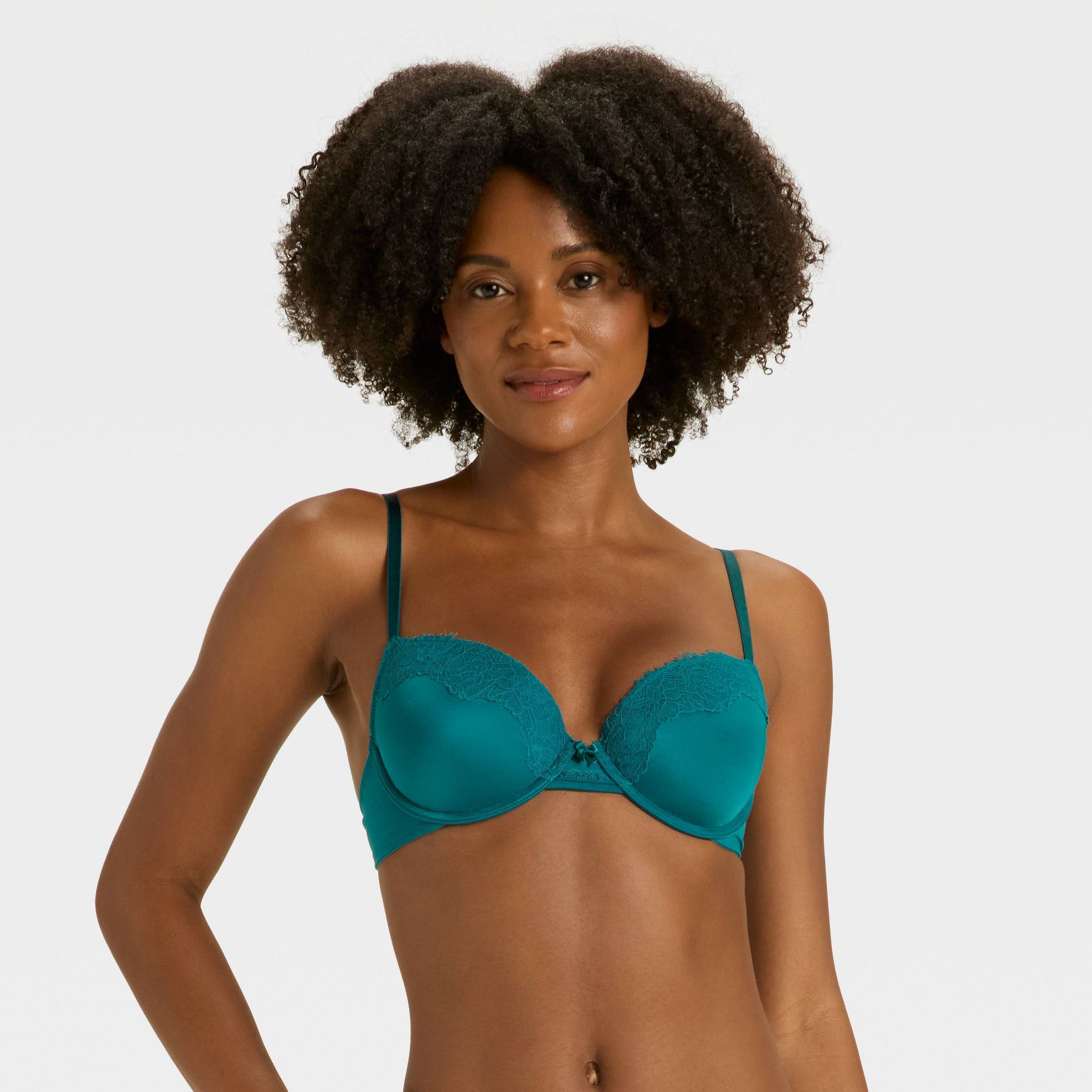 Women's Lace Push-Up Demi T-Shirt Bra - Auden™ Teal Blue 36A