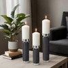 Stylish Modern Taper Candle Holders for Home Decor- Decorative Candle Holder Perfect for Mantel, Console, or Table Centerpiece - Set of 3, 12", Black - 4 of 4