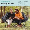 SereneLife Portable Folding Double Camping Loveseat Chair with Wine Glass Holders – Ideal for Beach or Outdoor Use (Black) - 3 of 4