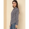 Allegra K Women's Point Collar Long Button Sleeve Button Down Floral Shirt - 4 of 4