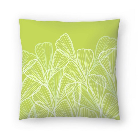 18 x 18 inches Boho Green Tassel Decorative Leaves Throw Pillow