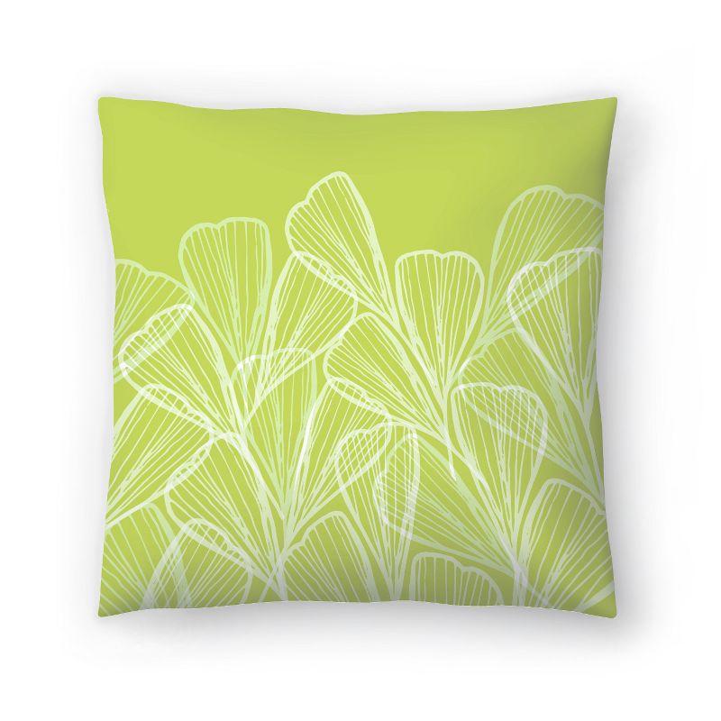 Americanflat Boho Coastal Floral Abstract In Summer Green By Modern Tropical Throw Pillow, 1 of 6