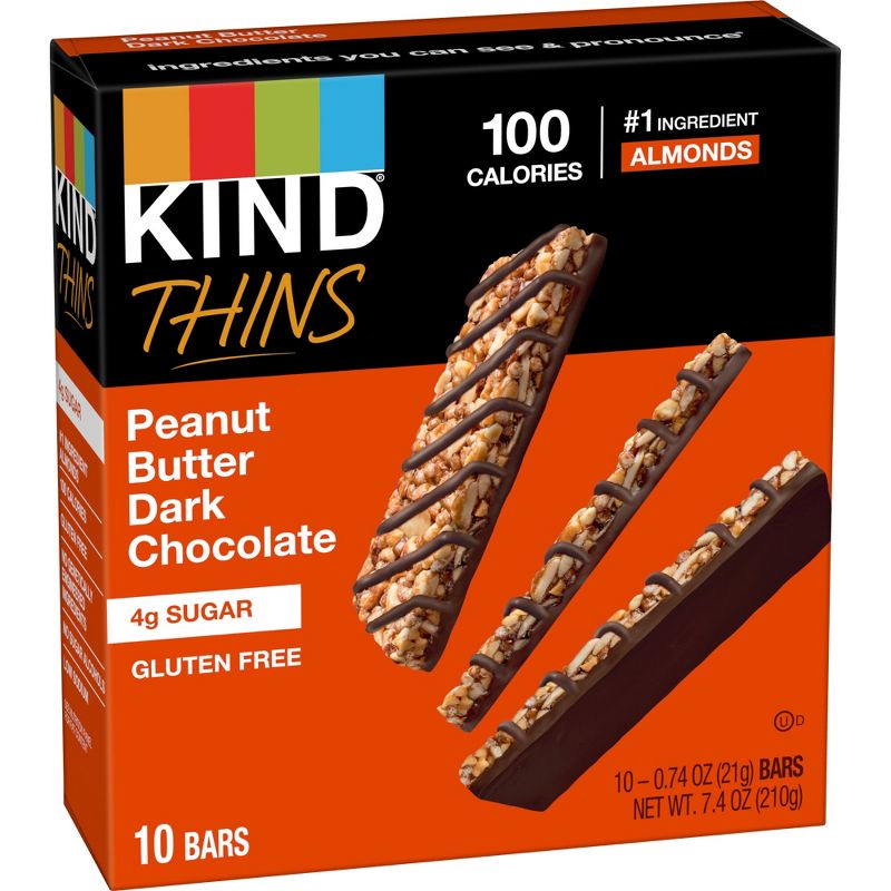 KIND Thins Peanut Butter Dark Chocolate - 7.4oz/10ct, 4 of 11