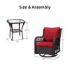 coucheta 3 Piece Outdoor 360° Swivel Rocker Patio Chairs, with Thick Cushions and 360° Glass Top Table - 4 of 4