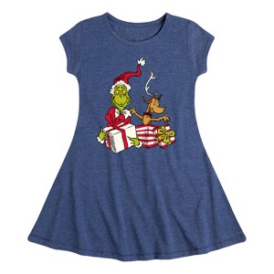 Girls' - Dr. Seuss -  Fit & Flair Cap Sleeve Dress - 1 of 3