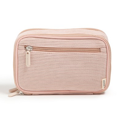 U Brands 8"x5.25" Dual Zip Corduroy Tech Organizer Dusty Rose