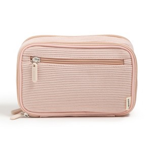 U Brands 8"x5.25" Dual Zip Corduroy Tech Organizer Dusty Rose - 1 of 4