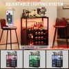 Living Room Wine Bar Rack Cabinet w/ Storage Space & Detachable Wine Rack, Coffee Bar w/ Glass Holder, 3-Tier Kitchen Buffet Cabinet - 3 of 4