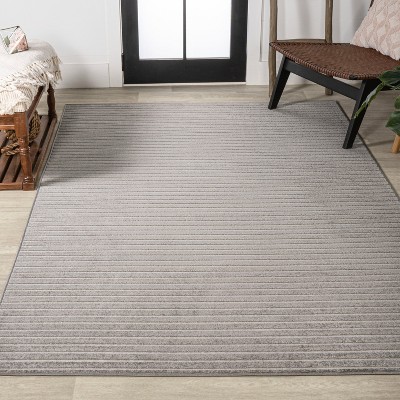 JONATHAN Y Aarhus High-Low Minimalist Scandi Striped Indoor/Outdoor Area Rug