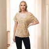 Anna-Kaci Women's Off-Shoulder Sequin Short Sleeve Top with Relaxed Fit - 2 of 4