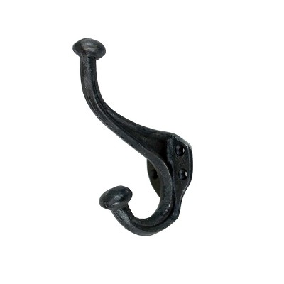 VIP Metal 7.5 in. Black Classic Wall Hook