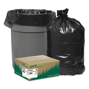 Earthsense Commercial Linear Low Density Recycled Can Liners, 33 gal, 1.25 mil, 33" x 39", Black, 10 Bags/Roll, 10 Rolls/Carton - 1 of 2