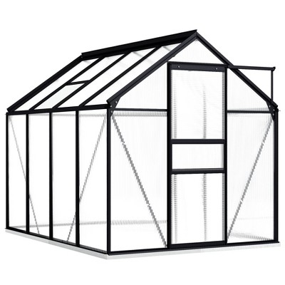 vidaXL Greenhouse with Base Frame Anthracite Aluminum 51.1 ft
